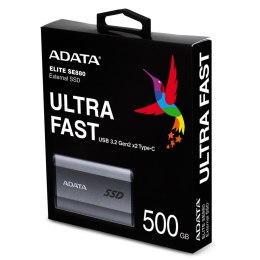 ADATA Dysk zewnętrzny SSD ADATA Elite SE880 500GB Szary