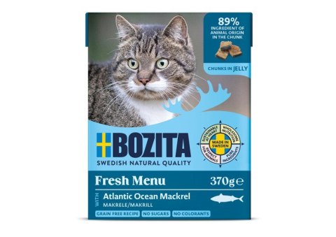 BOZITA Mięsne kawałki z makrelą w galaretce 370g BOZITA Mięsne kawałki z makrelą w galaretce 370g