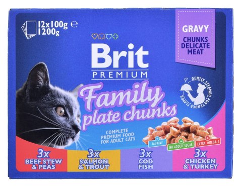 BRIT Cat Pouches Family Plate - mokra karma dla kota - 12 x 100g BRIT Cat Pouches Family Plate - mokra karma dla kota - 12 x 100g