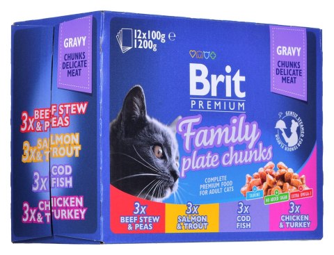 BRIT Cat Pouches Family Plate - mokra karma dla kota - 12 x 100g BRIT Cat Pouches Family Plate - mokra karma dla kota - 12 x 100g