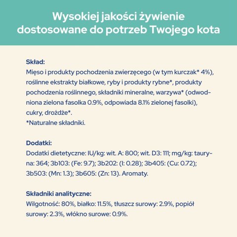 Purina Cat Chow Hairball z kurczakiem i zieloną fasolką w sosie - mokra karma dla kota - 85 g Purina Cat Chow Hairball z kurczakiem i zieloną fasolką w sosie - mokra karma dla kota - 85 g