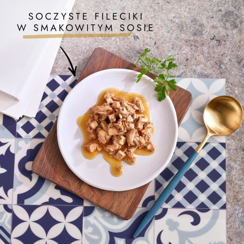 GOURMET Perle Gravy Delight Fileciki w smakowitym sosie - wołowina i kurczak - 4x85g GOURMET Perle Gravy Delight Fileciki w smakowitym sosie - wołowina i kurczak - 4x85g