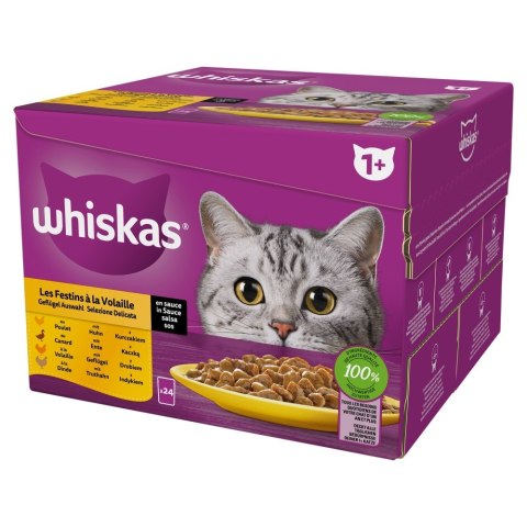 WHISKAS Kurczak kaczka drób indyk w sosie 24x85g WHISKAS Kurczak kaczka drób indyk w sosie 24x85g