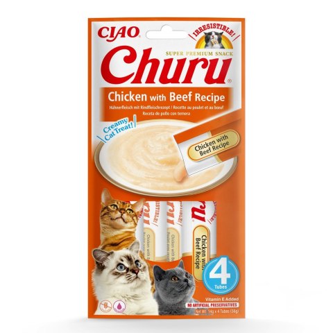 INABA Churu Kurczak z wołowiną - przysmak dla kota - 4x14 g INABA Churu Kurczak z wołowiną - przysmak dla kota - 4x14 g