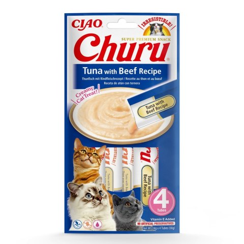 INABA Churu Tuńczyk z wołowiną - przysmak dla kota - 4x14 g INABA Churu Tuńczyk z wołowiną - przysmak dla kota - 4x14 g