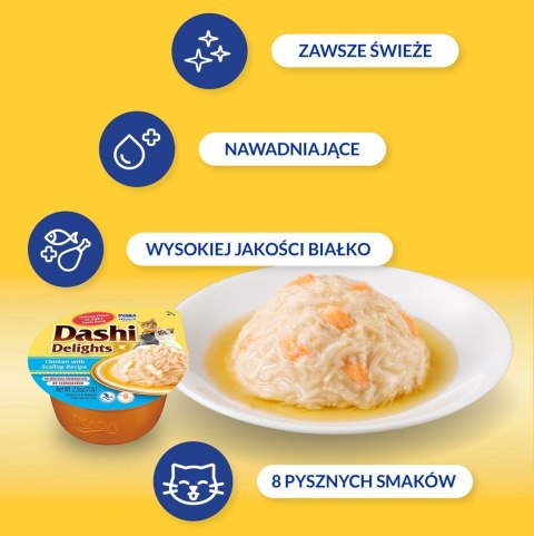INABA DASHI DELIGHTS Kurczak Przegrzebki 70g bulion dla kota INABA DASHI DELIGHTS Kurczak Przegrzebki 70g bulion dla kota