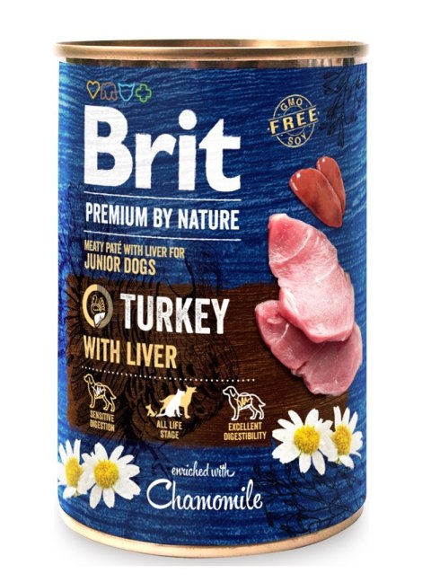 BRIT PREMIUM BY NATURE TURKEY&LIVER - mokra karma dla szczeniaka - 400g BRIT PREMIUM BY NATURE TURKEY&LIVER - mokra karma dla szczeniaka - 400g