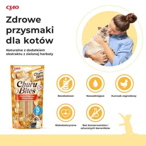 INABA Churu Bites Wrapy z kurczakiem - przysmak dla kota - 3x10 g INABA Churu Bites Wrapy z kurczakiem - przysmak dla kota - 3x10 g