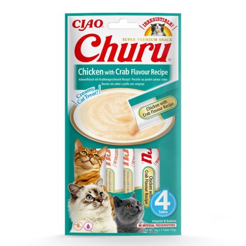 INABA Churu Kurczak z krabem - przysmak dla kota - 4x14 g INABA Churu Kurczak z krabem - przysmak dla kota - 4x14 g