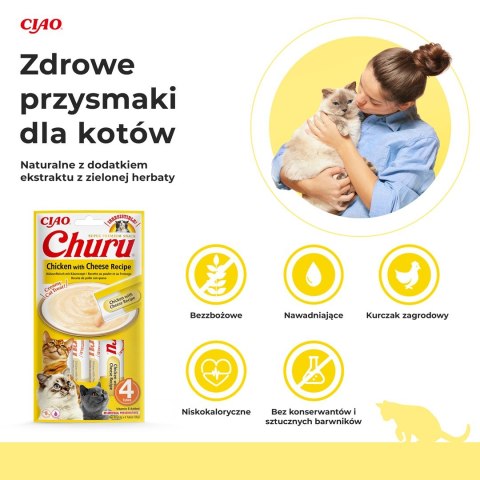 INABA Churu Kurczak z serem - przysmak dla kota - 4x14 g INABA Churu Kurczak z serem - przysmak dla kota - 4x14 g
