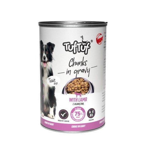 Tuf Tuf kawałki mięsne z jagnięciną dla psa puszka 415g Tuf Tuf kawałki mięsne z jagnięciną dla psa puszka 415g