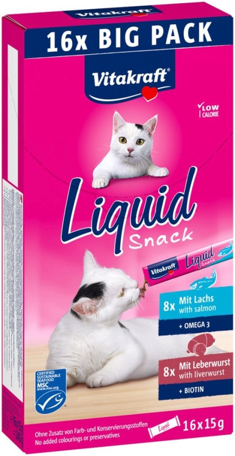 VITAKRAFT Liquid SNACK wątróbka+łosoś - Przysmak dla kota - 16szt VITAKRAFT Liquid SNACK wątróbka+łosoś - Przysmak dla kota - 16szt