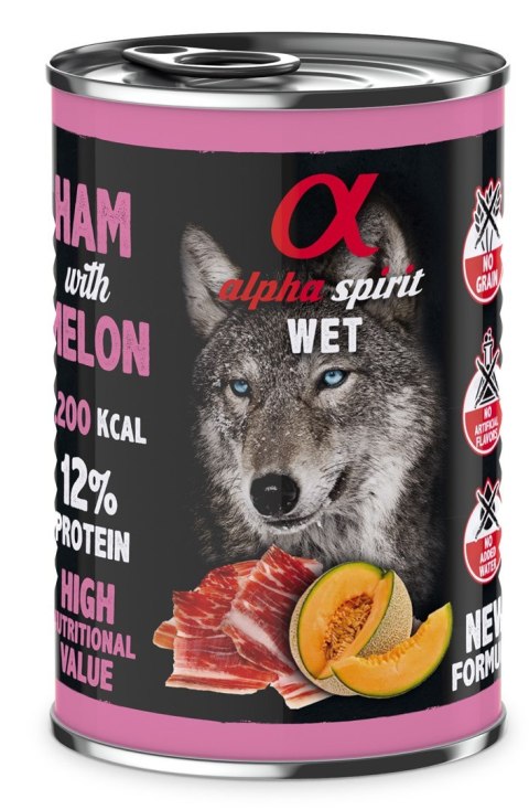 Alpha Spirit szynka/melon mokra karma pies 400 g Alpha Spirit szynka/melon mokra karma pies 400 g
