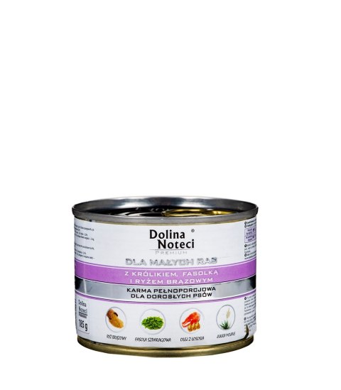 DOLINA NOTECI Premium z Królikiem, fasolką i ryżem - mokra karma dla psów dorosłych ras małych - 185g DOLINA NOTECI Premium z Królikiem, fasolką i ryżem - mokra karma dla psów dorosłych ras małych - 185g