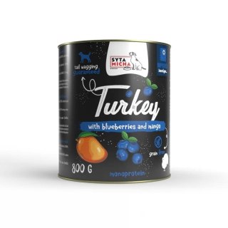 SYTA MICHA Indyk z przepiórką, jagodami i mango 800g