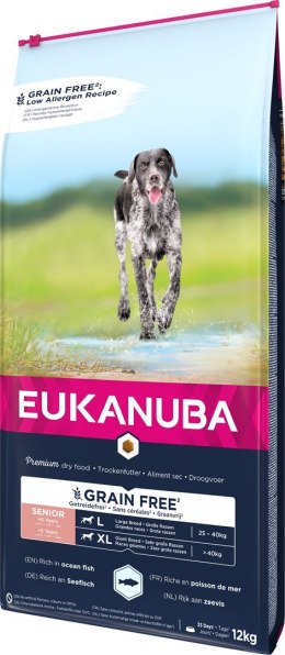 EUKANUBA EUKANUBA Grain Free Senior Duże i olbrzymie rasy, Ryby oceaniczne - sucha karma dla psa - 12 kg