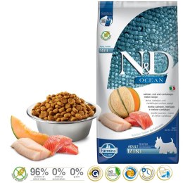Farmina FARMINA N&D Ocean Dog Salmon, Cod, Cantaloupe, Melon Adult Mini - sucha karma dla psa - 7 kg