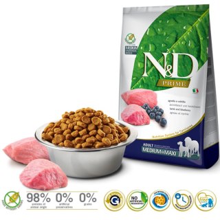 FARMINA N&D Prime Lamb & Blueberry Adult Medium & Maxi - sucha karma dla psa - 12kg