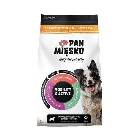 PAN MIĘSKO Specjalne potrzeby Mobility & Active (dorosły) chrupki M - Karma sucha dla psa - 3kg PAN MIĘSKO Specjalne potrzeby Mobility & Active (dorosły) chrupki M - Karma sucha dla psa - 3kg