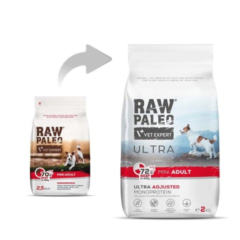 VetExpert Raw Paleo Ultra Wołowina Mini Adult 2kg VetExpert Raw Paleo Ultra Wołowina Mini Adult 2kg