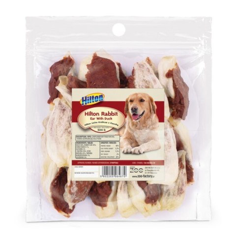 HILTON Ucho królicze z kaczką - gryzak dla psa - 500g HILTON Ucho królicze z kaczką - gryzak dla psa - 500g