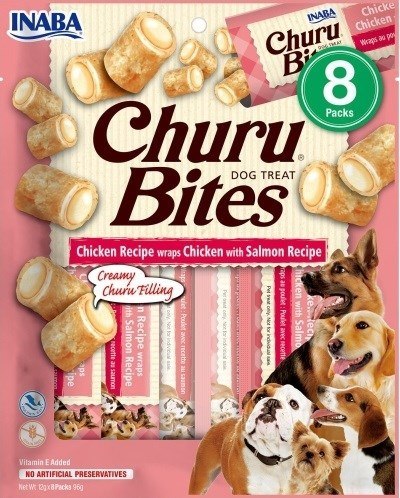 INABA Churu Bites Kurczak z łososiem - przysmak dla psa - 8x12g INABA Churu Bites Kurczak z łososiem - przysmak dla psa - 8x12g