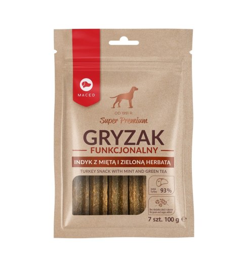 MACED Gryzak Funkcjonalny z Miętą i Zieloną Herbatą - gryzak dla psa - 100 g MACED Gryzak Funkcjonalny z Miętą i Zieloną Herbatą - gryzak dla psa - 100 g
