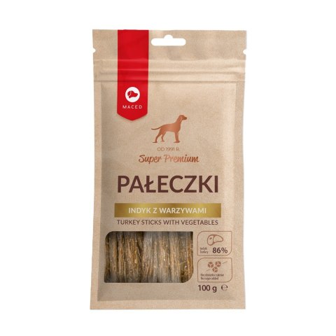 MACED Pałeczki indyk z warzywami - przysmak dla psa - 100 g MACED Pałeczki indyk z warzywami - przysmak dla psa - 100 g