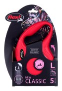 Flexi Smycz flexi automatyczna New Classic L taśma 5m - dla psa do 50kg, kolor czerwony