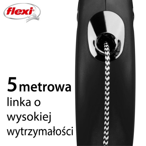 Smycz flexi automatyczna New Classic M linka 5 m - dla psa do 20 kg, kolor czarny Smycz flexi automatyczna New Classic M linka 5 m - dla psa do 20 kg, kolor czarny