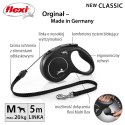 Flexi Smycz flexi automatyczna New Classic M linka 5 m - dla psa do 20 kg, kolor czarny