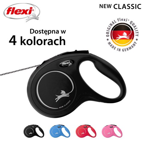 Smycz flexi automatyczna New Classic M linka 5 m - dla psa do 20 kg, kolor czarny Smycz flexi automatyczna New Classic M linka 5 m - dla psa do 20 kg, kolor czarny