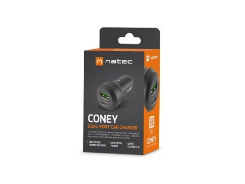 NATEC ŁADOWARKA SAMOCHODOWA CONEY 1X USB 1X USB-C PD 3.0 48W QC3.0 NUC-1980 NATEC ŁADOWARKA SAMOCHODOWA CONEY 1X USB 1X USB-C PD 3.0 48W QC3.0 NUC-1980