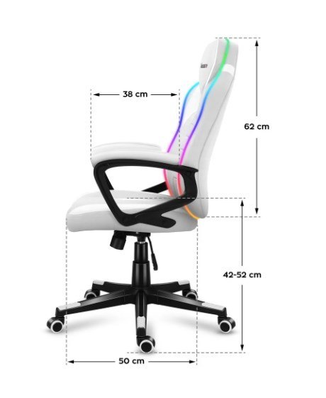 Fotel gamingowy Huzaro Force 2.5 RGB WHITE MESH Fotel gamingowy Huzaro Force 2.5 RGB WHITE MESH