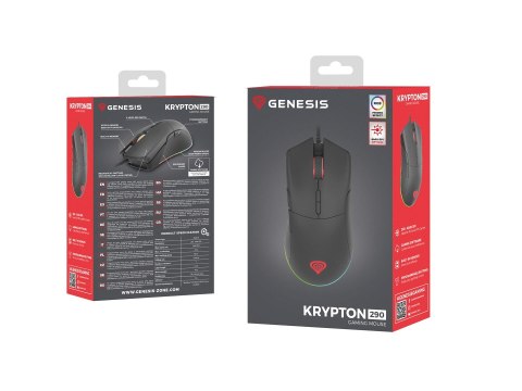 GENESIS MYSZ DLA GRACZY KRYPTON 290 6400DPI RGB CZARNA NMG-1771 GENESIS MYSZ DLA GRACZY KRYPTON 290 6400DPI RGB CZARNA NMG-1771