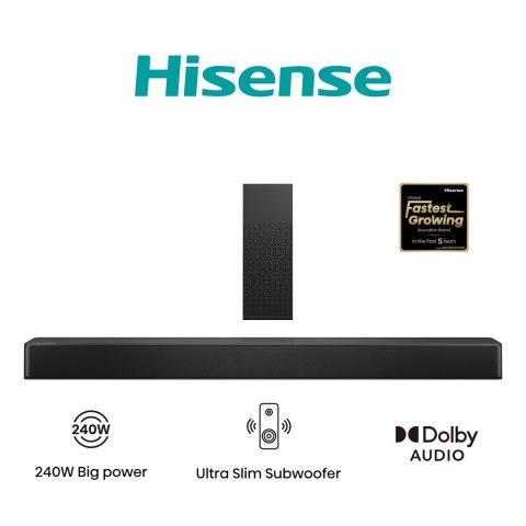 Soundbar Hisense HS2100 2.1CH 240W Dolby Digital Czarny Soundbar Hisense HS2100 2.1CH 240W Dolby Digital Czarny