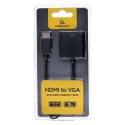GEMBIRD Adapter GEMBIRD A-HDMI-VGA-03 (HDMI M - D-Sub (VGA) F; 0,15m; kolor czarny)