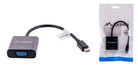 Adapter Lanberg AD-0006-BK (Mini DisplayPort M - D-Sub (VGA) F; 0,20m; kolor czarny) Adapter Lanberg AD-0006-BK (Mini DisplayPort M - D-Sub (VGA) F; 0,20m; kolor czarny)