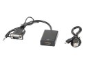 Lanberg Adapter Lanberg AD-0021-BK (D-Sub (VGA), Mini Jack M - HDMI F; 0,20m; kolor czarny)