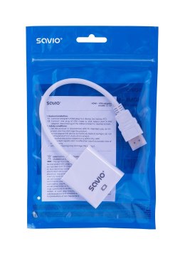 SAVIO Adapter SAVIO CL-27/B (HDMI M - D-Sub (VGA) F; 0,10m; kolor biały)