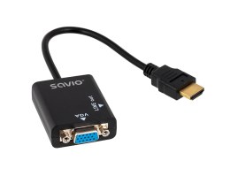 SAVIO Adapter SAVIO cl-23 (HDMI M - D-Sub (VGA) F; 0,20m; kolor czarny)