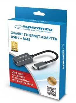 Esperanza ESPERANZA GIGABIT ETHERNET 1000 MBPS ADAPTER USB C-RJ45 ENA102