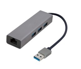 GEMBIRD GEMBIRD ADAPTER USB-AM DO LAN GIGABIT HUB USB 3.0 X3 CZARNY