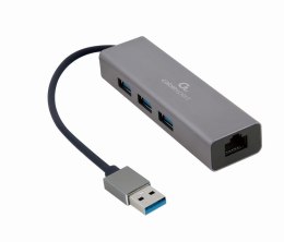 GEMBIRD GEMBIRD ADAPTER USB-AM DO LAN GIGABIT HUB USB 3.0 X3 CZARNY