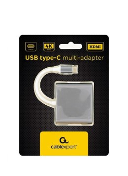 GEMBIRD GEMBIRD GEMBIRD MULTI ADAPTER USB TYP-C (M) -> USB TYP-C; USB 3.0; HDMI SZARY