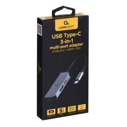 GEMBIRD GEMBIRD MULTI ADAPTER USB TYP-C 3W1 (HUB USB + HDMI + PD)