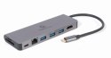 GEMBIRD GEMBIRD MULTI ADAPTER USB TYP-C 5W1 HUB, HDMI, CZYTNIK KART, LAN, PD - 100W)