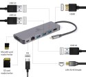 GEMBIRD GEMBIRD MULTI ADAPTER USB TYP-C 5W1 HUB, HDMI, CZYTNIK KART, LAN, PD - 100W)