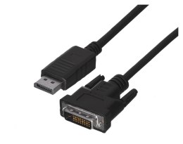 Lanberg Kabel Lanberg CA-DPDV-10CU-0010-BK (DisplayPort M - DVI-D M; 1m; kolor czarny)