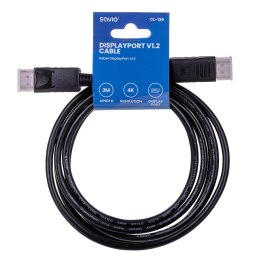 SAVIO Kabel SAVIO CL-136 (DisplayPort M - DisplayPort M; 2m; kolor czarny)